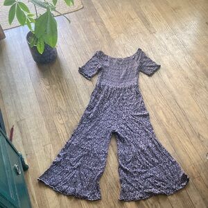 Natural Life Purple Patterned Jumpsuit SZ XS/S